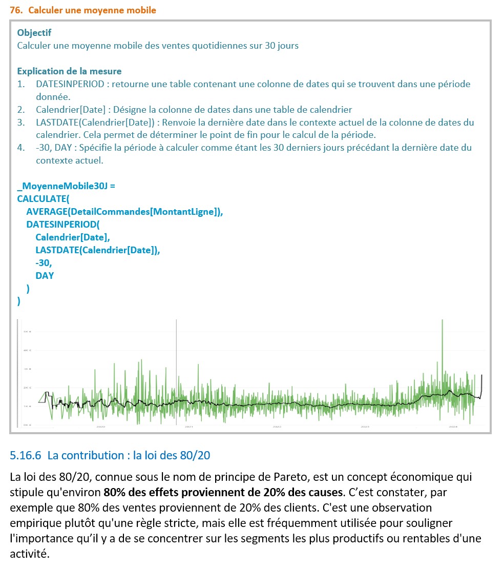 DAX avance calcul moyenne mobile